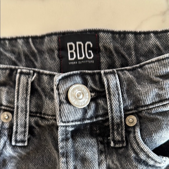 BDG Women's Distressed Summer Cutoff Grey Denim Shorts - Picture 2 of 7